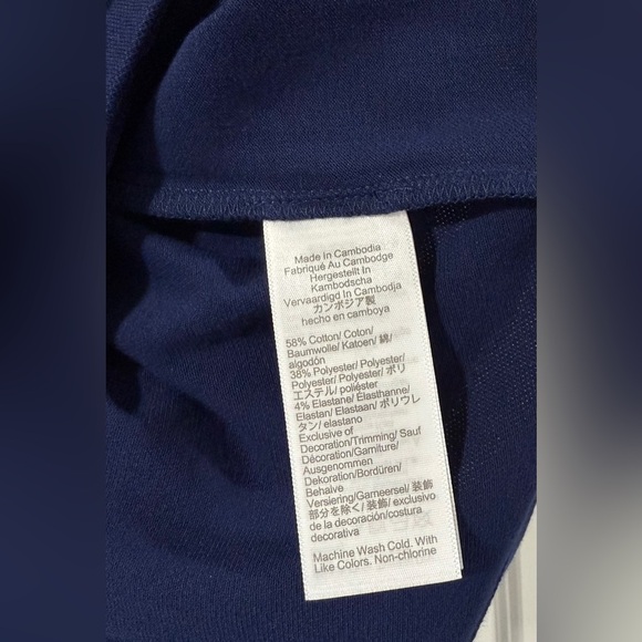 J.Crew Women’s Navy Polo Shirt S Collared Stretch Cotton Blend Top NWT - Picture 5 of 8